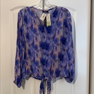 Blue and Purple Patterned Blouse